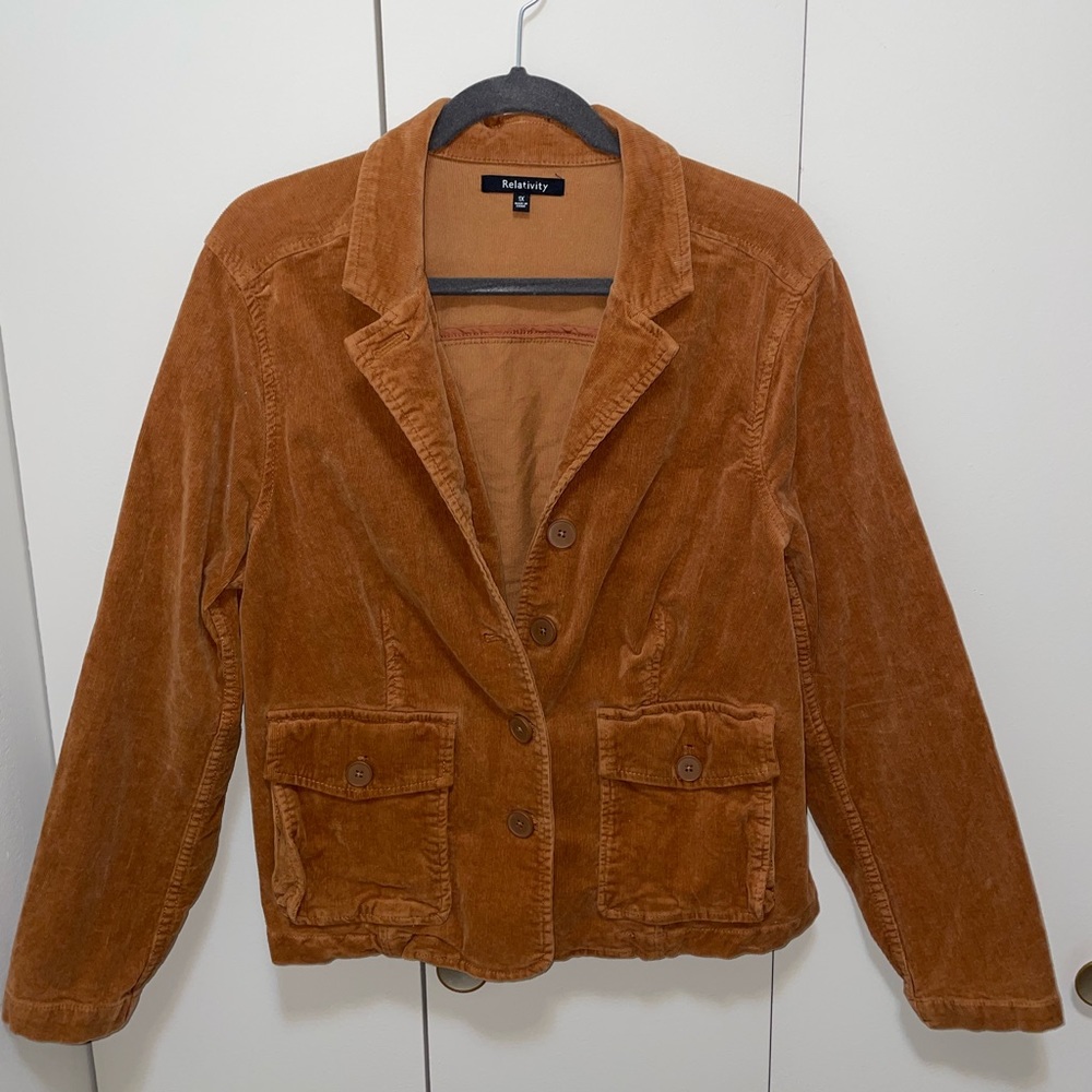 Relativity Corduroy Button Front Jacket